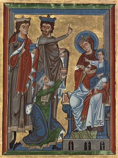 Adoration of the Magi from Psalter Ms 4, c.1240 by German School
